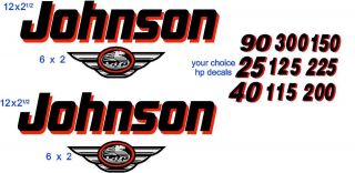 LG JOHNSON RED/BLACK OUTBOARD BOAT MOTOR DECAL,STICKER SET