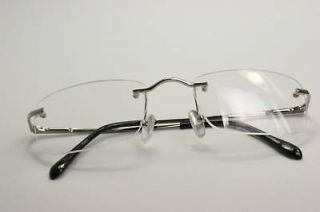 Rimless silver nerd clear lens square glasses smart Rectangular Palin