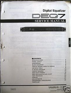 Yamaha Original Service Manual for the DEQ7 Digital Equalizer Rack 