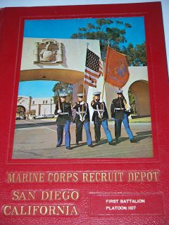 1974 USMC First Battalion PLATOON 1107 MARINE CORPS Yearbook SAN DIEGO 