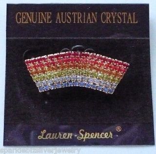 Lauren Spencer Austrian Crystal Rainbow Banner Pin   to 