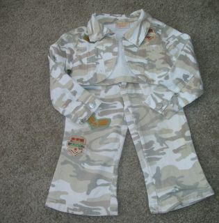 Camoflauge Girls Army Pants And Jacket with patches 18 months 