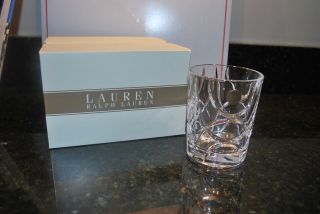 NEW RALPH LAUREN ROYALTON LEAD CRYSTAL DOUBLE OLD FASHIONED GLASSES 