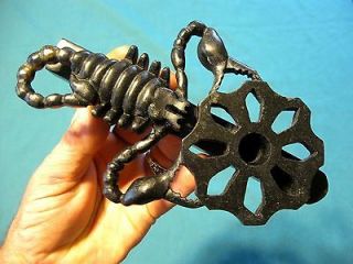 AWESOME SCORPION EFFIGY DISC PIPE PIPESTONE ONE PIECE TWISTED SUMAC 