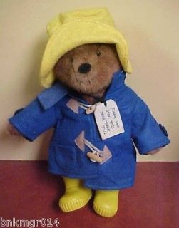 2003 boyds paddington 15 bear in raincoat rubber boots time