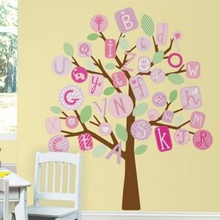 ABC Pink Tree Peel & Stick Giant Removable Wall Decal Sticker Nursery