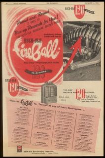 1952 Rock Ola 120 Fireball jukebox & model 1544 wall box photo trade 