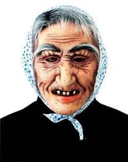 old lady hag latex mask halloween costume accessory senior citizen 