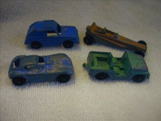 vintage tootsietoy enamel toy cars lot of 4 rabbit dragster