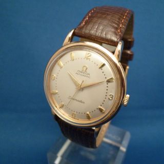 GENTS SOLID 18K GOLD OMEGA SEAMASTER BUMPER AUTOMATIC WRISTWATCH