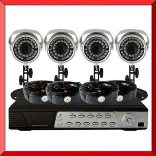 CH Remote DVR +4 36IR Metal Camera H.264 CCTV Kit Mobile Surveillance 