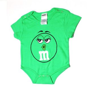 Candy Big Face Green Infant Baby Romper Onesie T Shirt Tee 18 