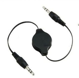 5mm black retractable aux auxiliary cable cord for 