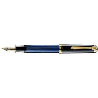 pelikan souveran m800 black blue fountain pen fine time left