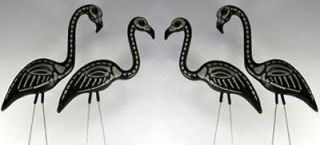 pairs skeleton flamingos lawn orn halloween goth punk time