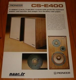 pioneer cs e 400 speakers orginal sales brochure from turkey