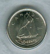 2007 rcm logo dime 10 ten cent 07 canada bu
