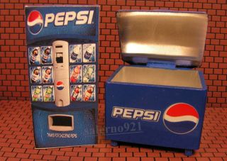 pepsi ice cooler and soda vending machine miniature time left