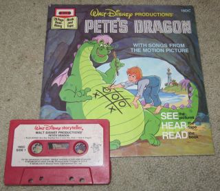 Walt Disney PETES Petes DRAGON Read/Sing Along BOOK on TAPE Cassette 