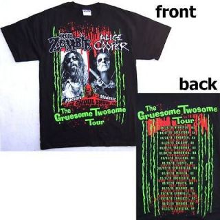alice cooper rob zombie gruesome twosome 2010 tour shirt 2xl