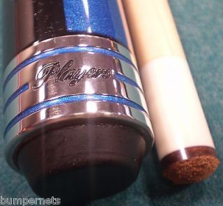 New Players AC3 True Blue and Black Custom Pool Cue Acid Etched 