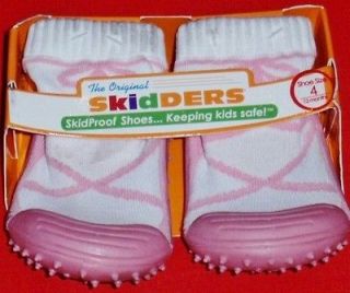 NEW Girls Infants Toddlers SKIDDERS White Pink Casual Comfort Socks 