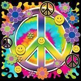 NEW HIPPY PEACE 60S 70S T SHIRT   Smiley Fluorescent Peace Sign