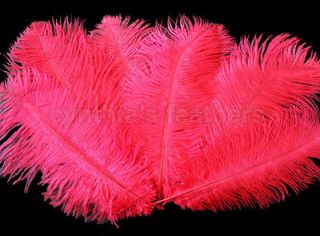 Grade A 10 12 Red Ostrich Drab Plume Feathers Wedding Decoration 