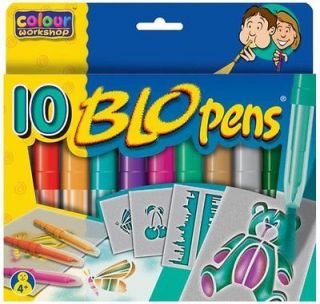 Colour Workshop Blo Pens colours markers 10 pack plus 4 stencils 