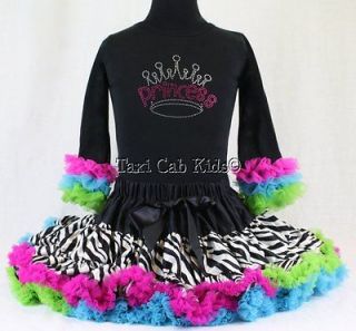 pettiskirt tutu outfit zebra rock star princess funky fun wild colors 