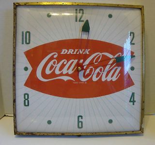 vintage 1960 s coca cola fish tail pam electric clock