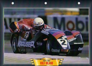 ROLF BILAND CARD motorcycle RIDER MOTO SIDE CAR LCR Classic GP racing 
