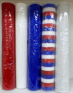 Deco Poly Mesh 21 x 10 yards a roll   Pick color, 4th of July colors