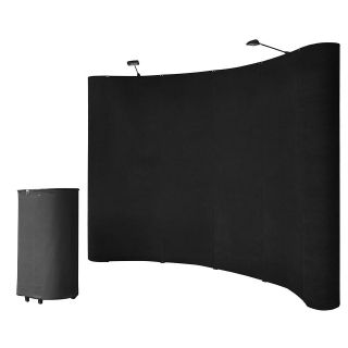 10 Black Portable Pop Up Display Kit w/ Spotlights for Trade Show 