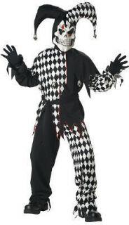 5pc evil jester joker boy costume 6 8 small nip