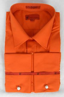 Pascal Morabito Orange Spice Button Front Dress Shirt 20 38/39 NIP 