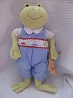 Kelly B Rightsell Green Frog Plush w Train Set Outfit