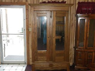 Antique Knock Down Wardrobe,Oak Poplar Wood,Large Drawer In Base,