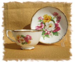 vintage roslyn summer beauty fine bone china cup saucer time