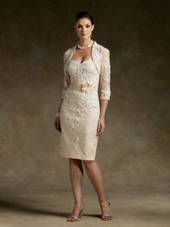 Short Champagne Wedding Mother of the Bride Dress Stock size 8 10 12 