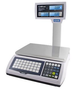 CAS S 2000 JR with Pole Price Computing Scale LCD Display 30 LB Legal 