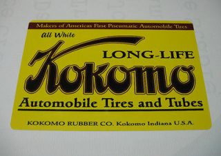 vintage kokomo tires and tubes aluminum sign 18 x12 time