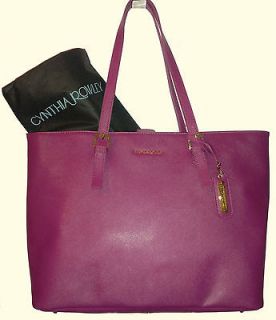nwt cynthia rowley extra large saffiano leather tote pink