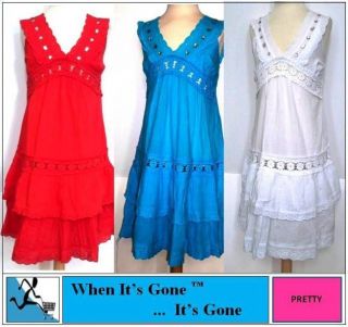 NEW GIRLS JEWEL LACE TRIM GYPSY LAYER PARTY SUMMER DRESS 2 14 Years