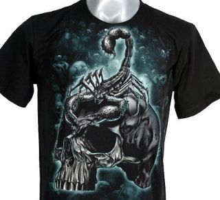 t02 skull scorpion punk rock biker emo s s t shirt l