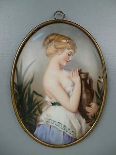 19c Berlin KPM Porcelain Plaque depicting Daphne or a Greek Maiden