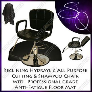 Hydraulic Reclining Barber or Shampoo Chair Round Mat Beauty Spa Salon 