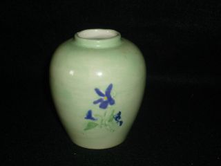 Arnels Pottery Small Vase Vintage Flower Vase Light Green Purple 