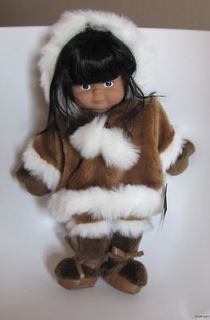 new plush native alaska eskimo doll 16 fur parka girl