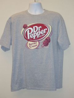 DR PEPPER T SHIRT. BERRIES&CREAM. GRAY COLOR. SIZE EXTRA LARGE.